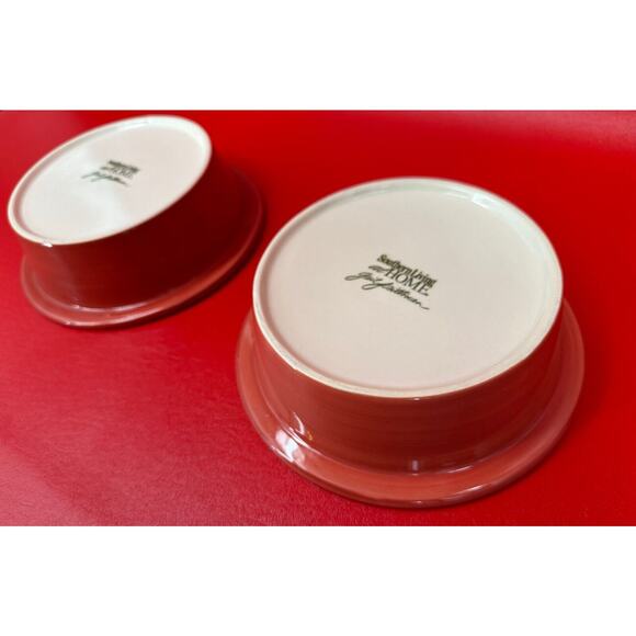 Gail Pittman Southern Living At Home Sienna Pet Bowls Set Of Two Retired HTF - Picture 6 of 11